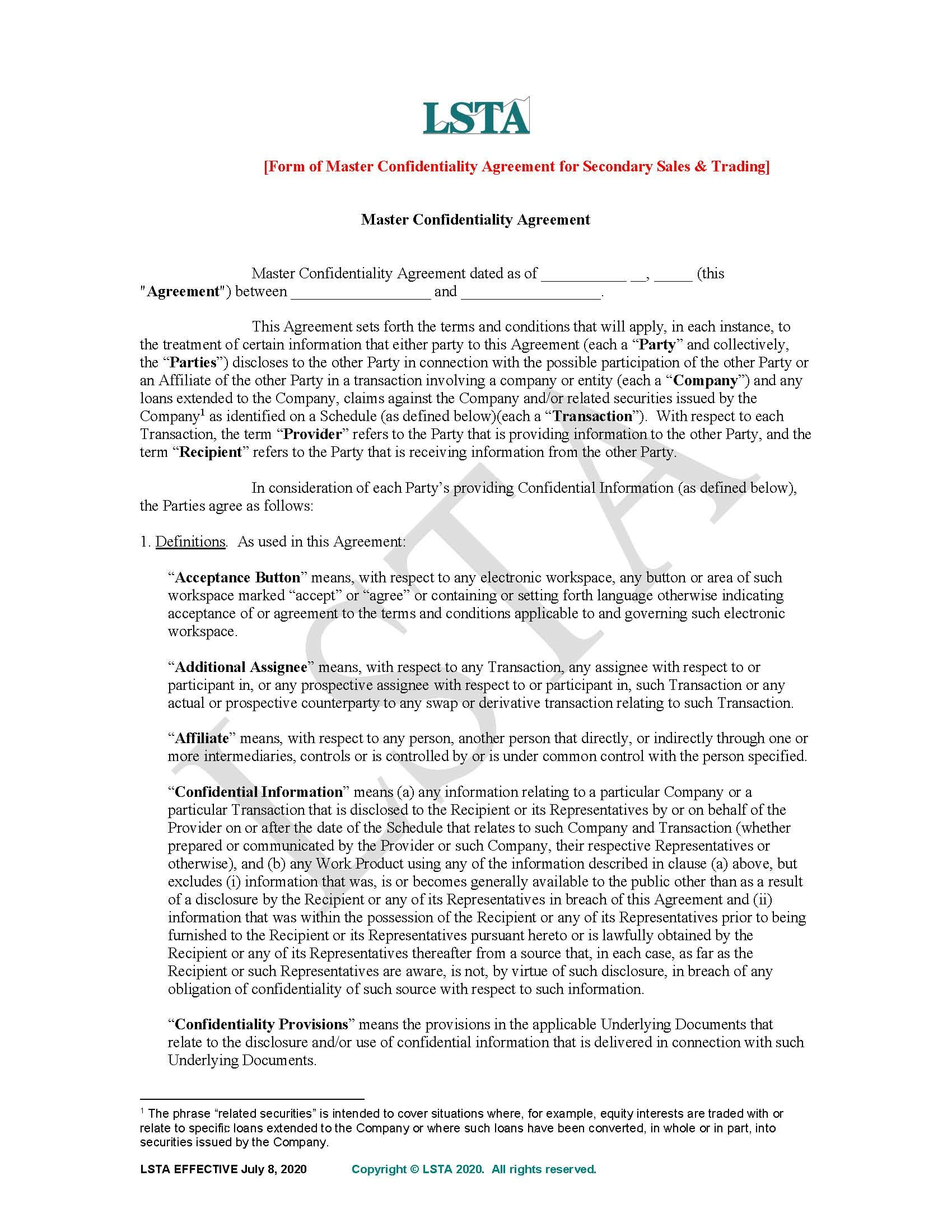 Model Non-Disclosure Agreement - ILPA