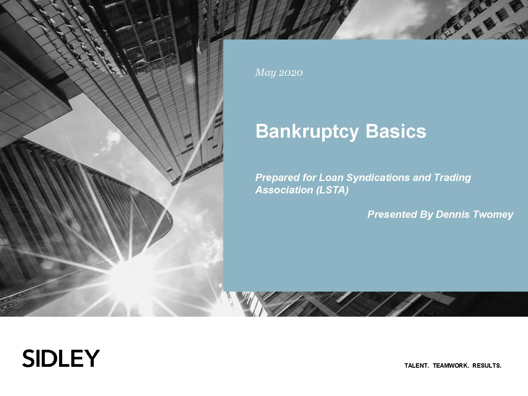 The Basics Of Bankruptcy Presentation - LSTA