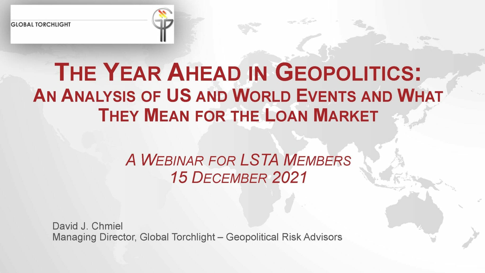 The Year Ahead In Geopolitics Presentation - LSTA