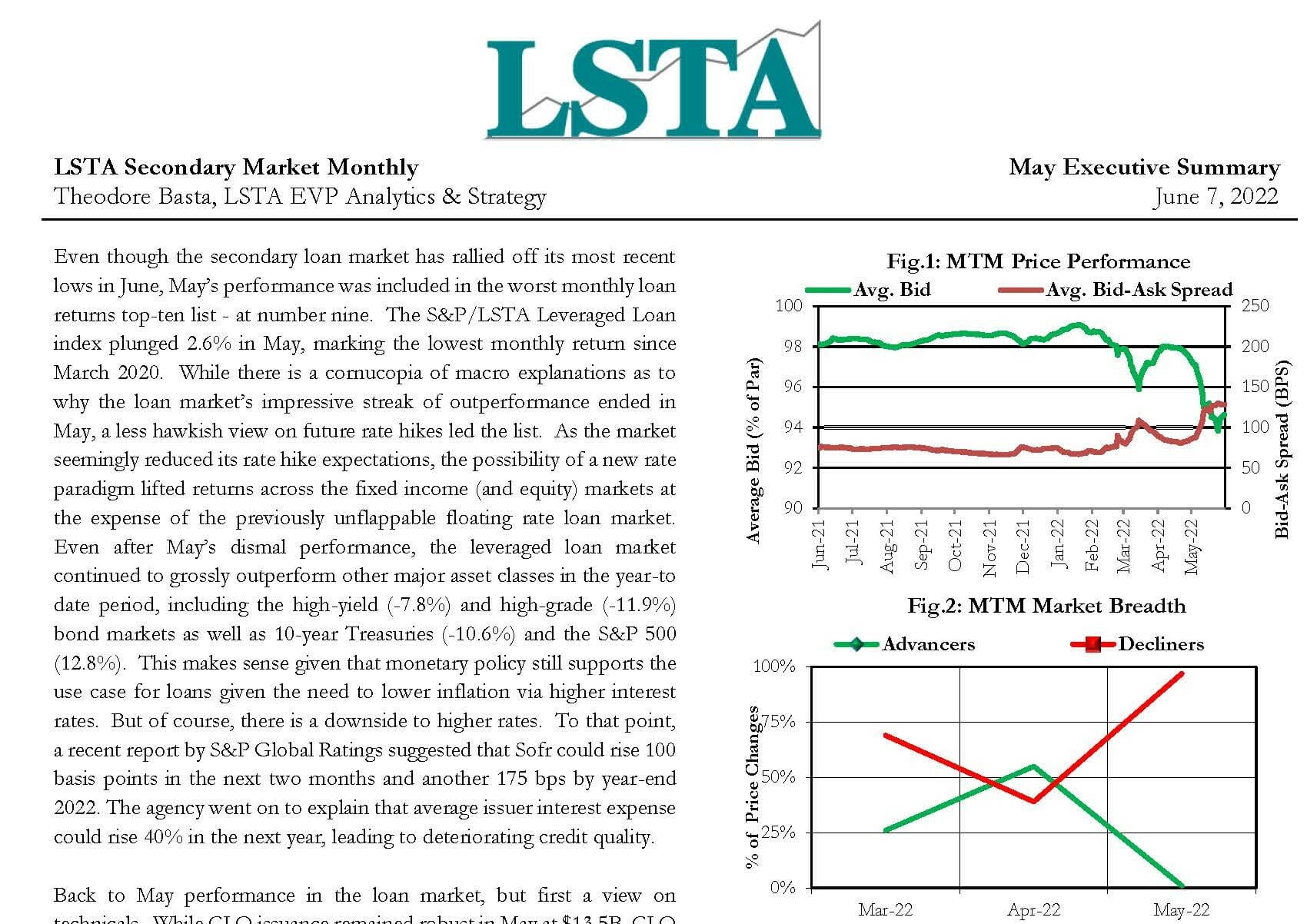 Secondary Market Monthly - May 2022 Executive Summary - Lsta