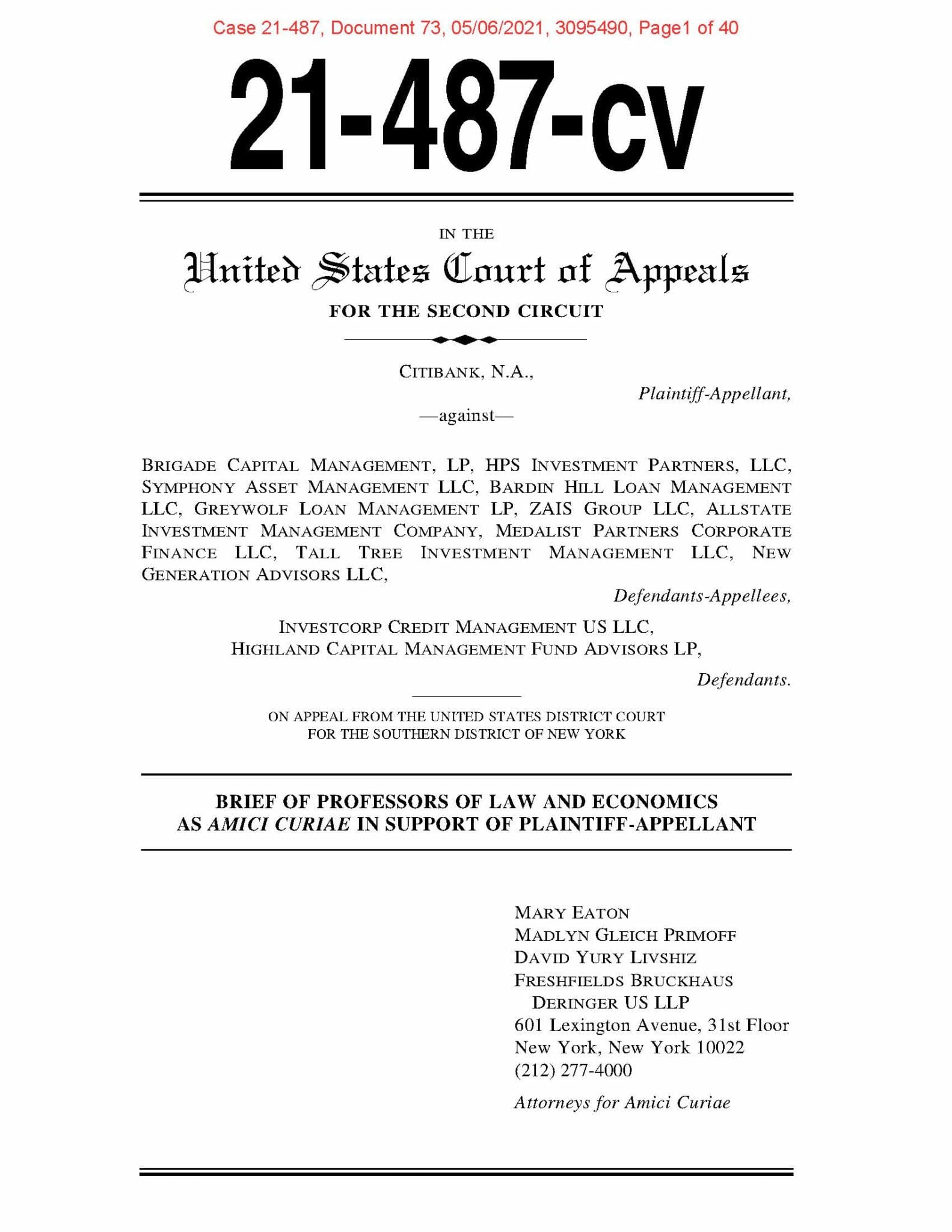 Citi Wire Transfer Appeal Amicus Brief - LSTA