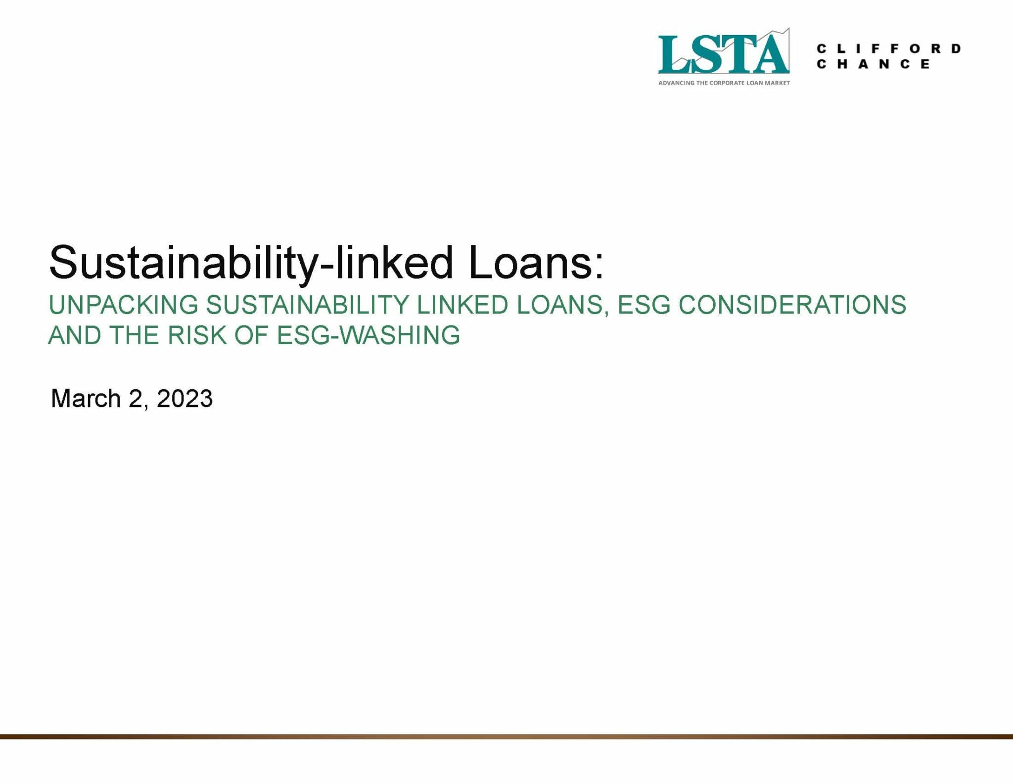 Sustainability Linked Loans: Unpacking Sustainability Linked Loans, ESG ...