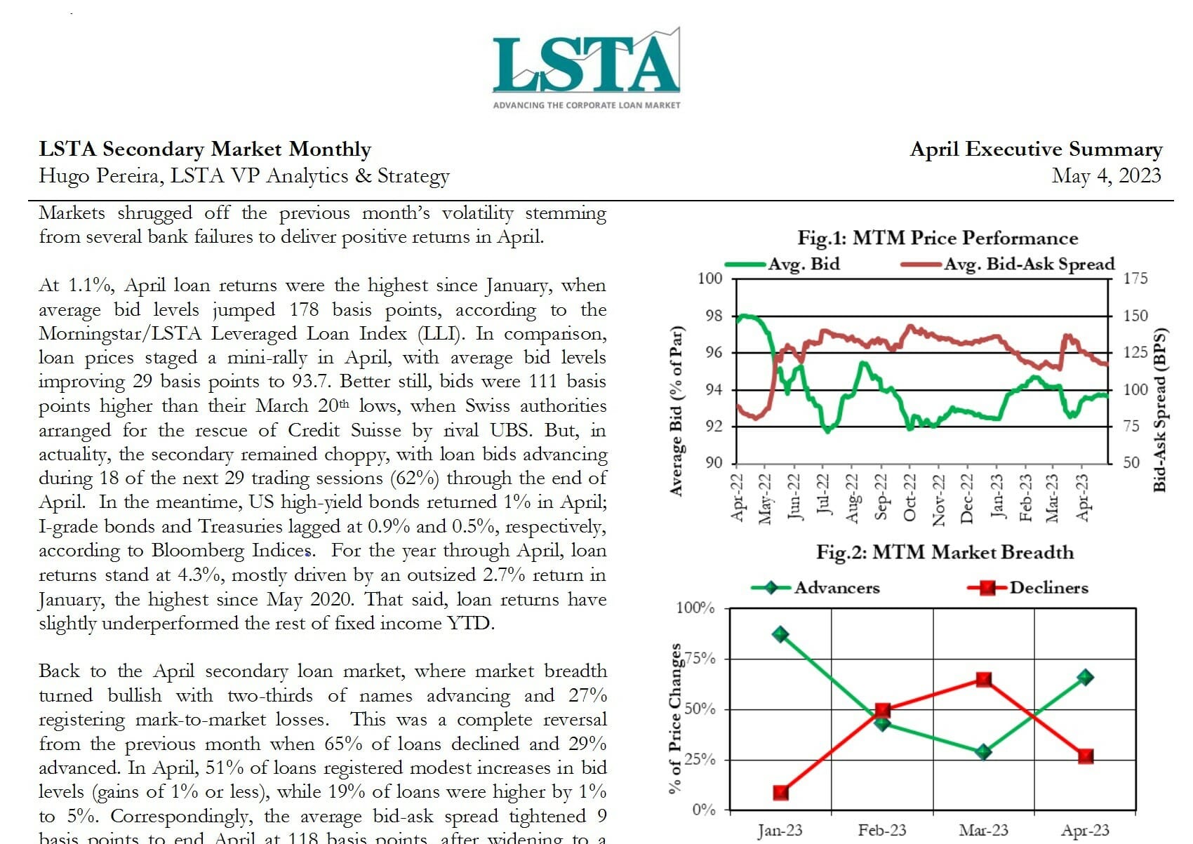 Secondary Market Monthly (Apr 2023) - LSTA