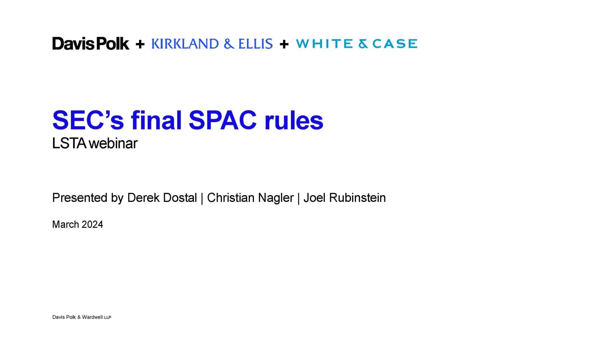 New Spac Rules