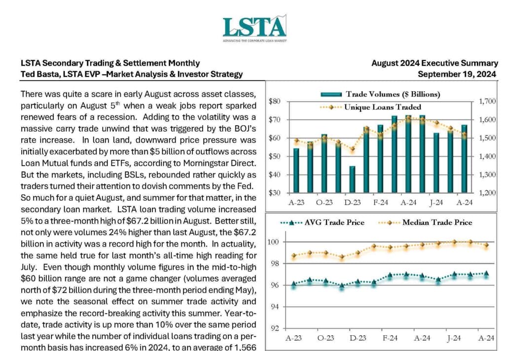 Secondary Trading Settlement Monthly - August 2024 Executive Summary