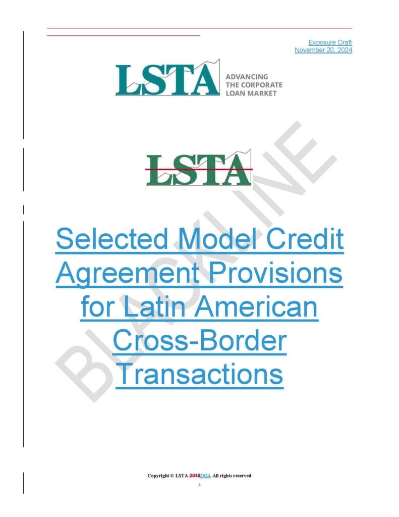 Blacklined - Model Credit Agreement Provisions for Latin American Cross-Border Transactions (02Oct18vs15Nov24)