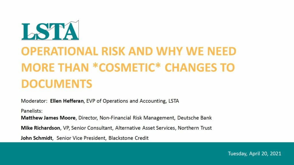 Operational Risk and Why We Need More Than *Cosmetic* Changes to